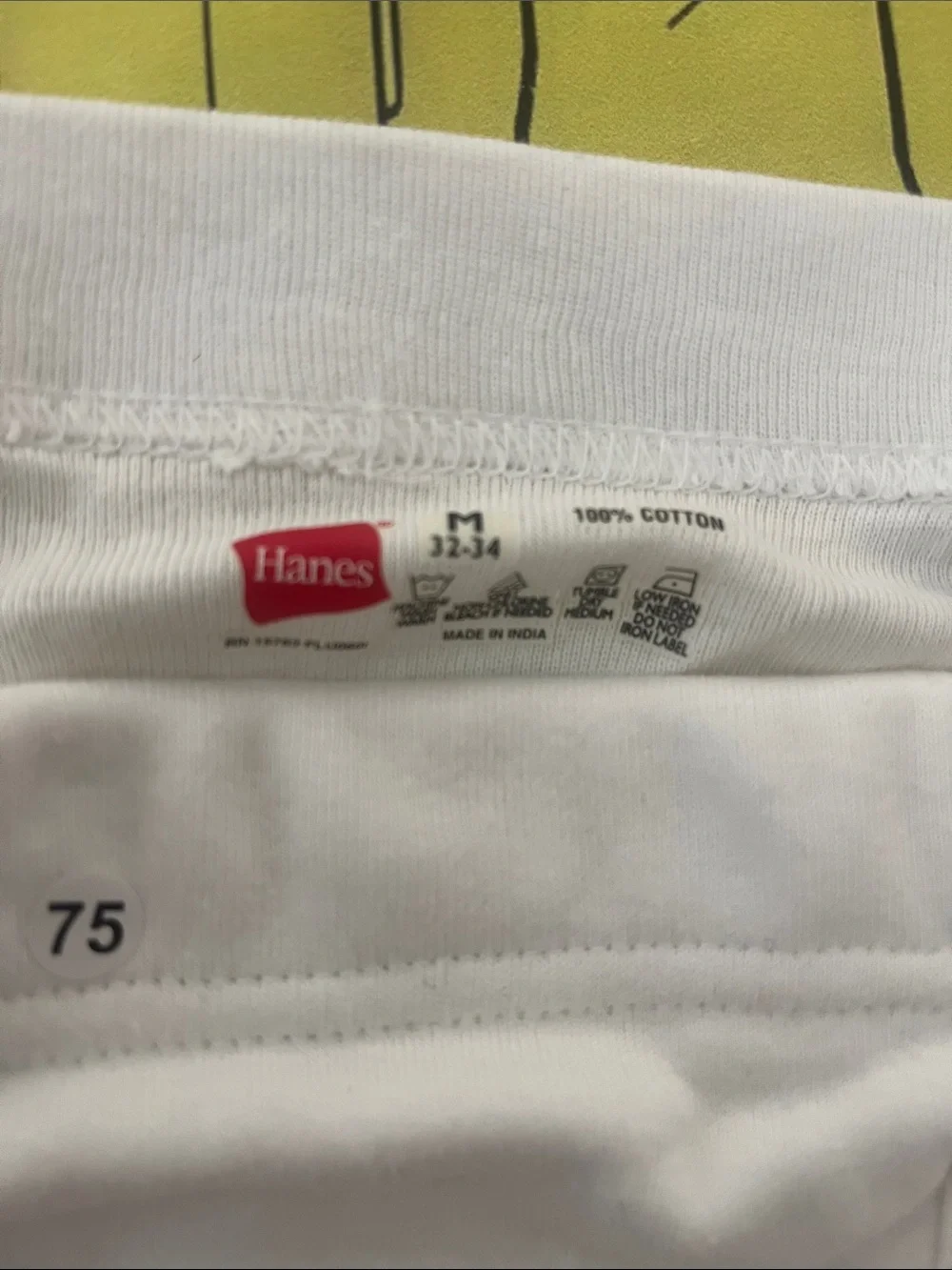 Lot 75 rear 90’s red tag heavy cotton Hanes White Men's Briefs - Classic Support